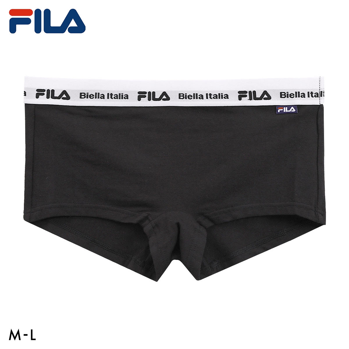 フィラ FILA レディース ロゴ ボクサーショーツ スポーツショーツ ショーツ インナー 吸水速乾 ML 婦人(BK-ブラック-M)