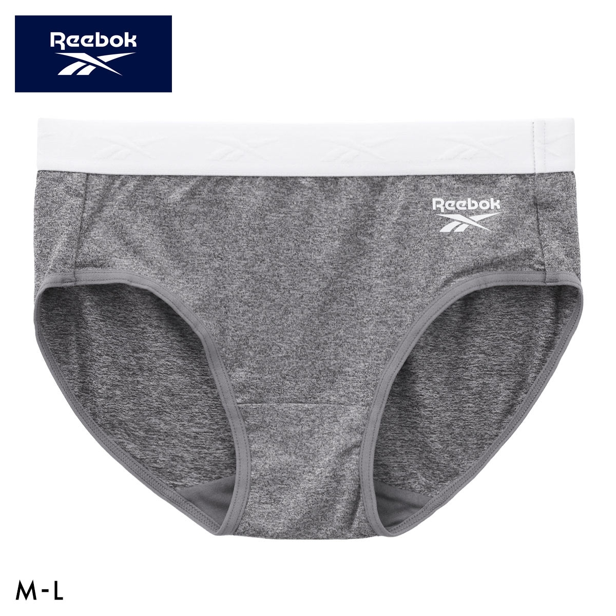 リーボック ショーツ ノーマル ロゴ スポーツ スタンダード ドライ UVカット UPF50+ M L レディース インナー 下着 Reebok(HCG-杢チャコール-M)