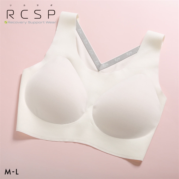 RCSP リカサポ 血行促進 レディース ハーフトップ ノンワイヤー ブラジャー スポーツブラ シームレス ML 婦人 LADIES