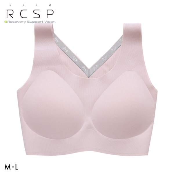 RCSP リカサポ 血行促進 レディース ハーフトップ ノンワイヤー ブラジャー スポーツブラ シームレス ML 婦人 LADIES