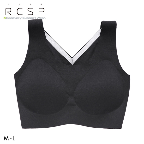 RCSP リカサポ 血行促進 レディース ハーフトップ ノンワイヤー ブラジャー スポーツブラ シームレス ML 婦人 LADIES