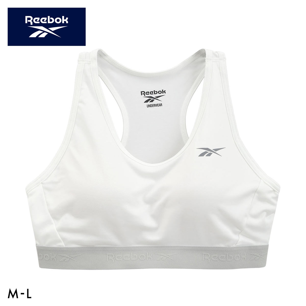 リーボック レディース ハーフトップ ノンワイヤー スポーツブラ DRY UPF50+ バッククロス ML Reebok LADYS(OW-オフホワイト-M)