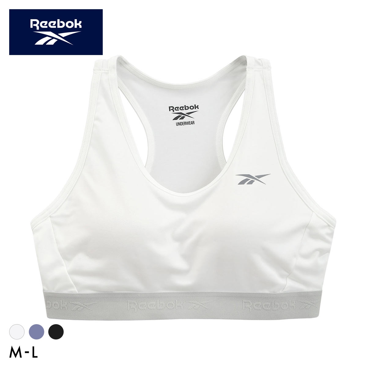 リーボック レディース ハーフトップ ノンワイヤー スポーツブラ DRY UPF50+ バッククロス ML Reebok LADYS