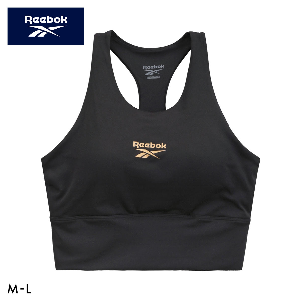 リーボック レディース バッククロス ハーフトップ ノンワイヤー ヨガ スポーツブラ レディース ドライ UVカット UPF50＋ yoga ML Reebok LADYS(BK-ブラック-M)