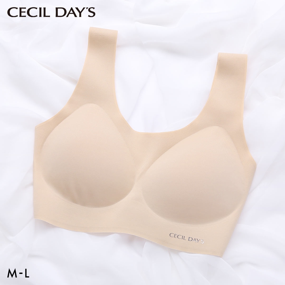 セシルデイズ CECILE DAYS レディース ハーフトップ ブラジャー スポーツブラ インナー ノンワイヤー フリーカット ML 婦人(BE-ベージュ-M)