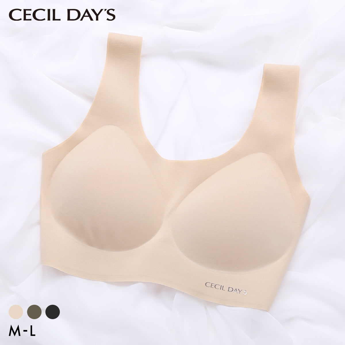 セシルデイズ CECILE DAYS レディース ハーフトップ ブラジャー スポーツブラ インナー ノンワイヤー フリーカット ML 婦人