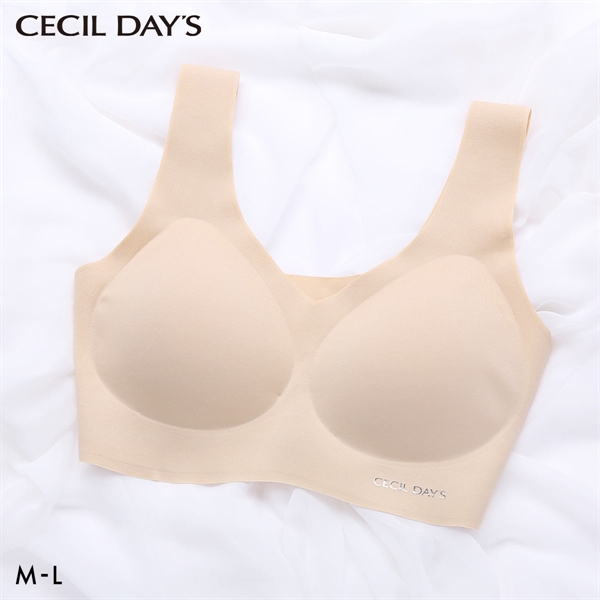 セシルデイズ CECILE DAYS レディース ハーフトップ Vネック ブラジャー スポーツブラ インナー ノンワイヤー フリーカット ML 婦人