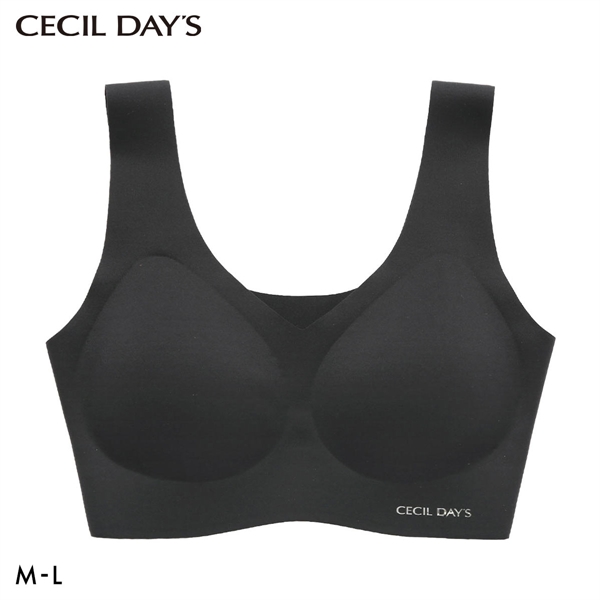 セシルデイズ CECILE DAYS レディース ハーフトップ Vネック ブラジャー スポーツブラ インナー ノンワイヤー フリーカット ML 婦人