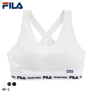 フィラ FILA レディース ハーフトップ バッククロス ブラジャー スポーツブラ カップ付き ノンワイヤー ワイヤレスブラ 吸水速乾 ML
