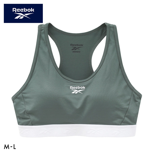 リーボック ハーフトップ カップ付き スポーツブラ ノンワイヤー ドライ UVカット UPF50＋ M L レディース インナー 下着 Reebok