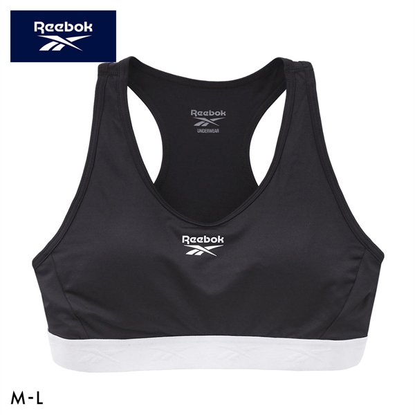 リーボック ハーフトップ カップ付き スポーツブラ ノンワイヤー ドライ UVカット UPF50＋ M L レディース インナー 下着 Reebok
