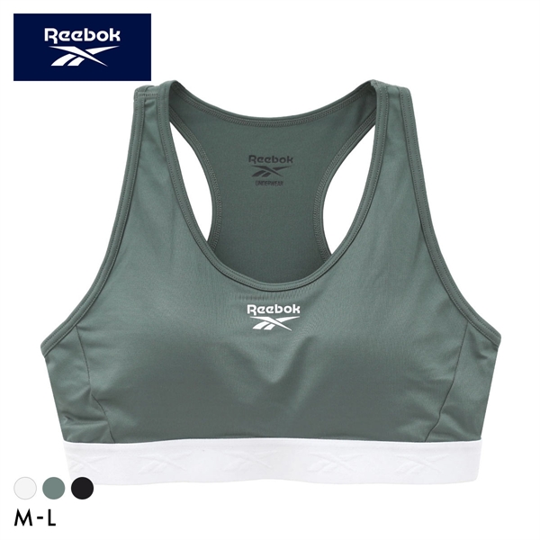 リーボック ハーフトップ カップ付き スポーツブラ ノンワイヤー ドライ UVカット UPF50＋ M L レディース インナー 下着 Reebok