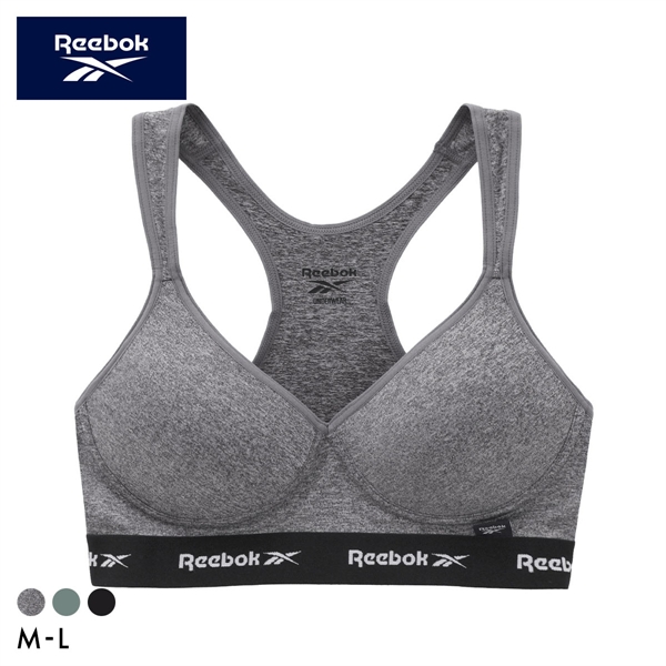 リーボック モールドブラ ハーフトップ ノンワイヤー スポーツブラ ドライ UVカット UPF50＋ M L レディース インナー 下着 Reebok