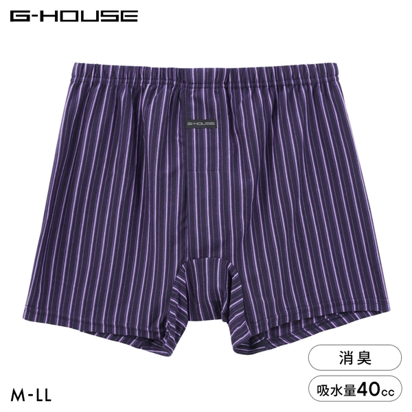 G-HOUSE 男の安心 防水サポーター付き ニットトランクス メンズ 約40cc 尿漏れ 吸水 M L LL 大きいサイズ インナー 下着 消臭