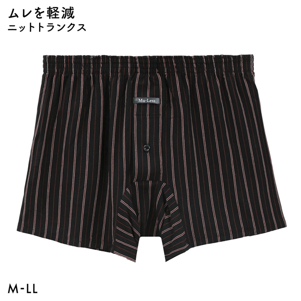 ムレス ニットトランクス 無地 先染 プリント M L LL 大きいサイズ インナー メンズ Mu-Less