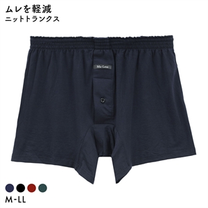 ムレス ニットトランクス 無地 先染 プリント M L LL 大きいサイズ インナー メンズ Mu-Less