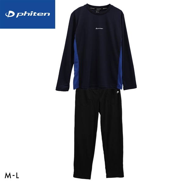ファイテン phiten メンズ リラクシングウェア 長袖 ロングパンツ 上下セット パジャマ ルームウェア ML MENS