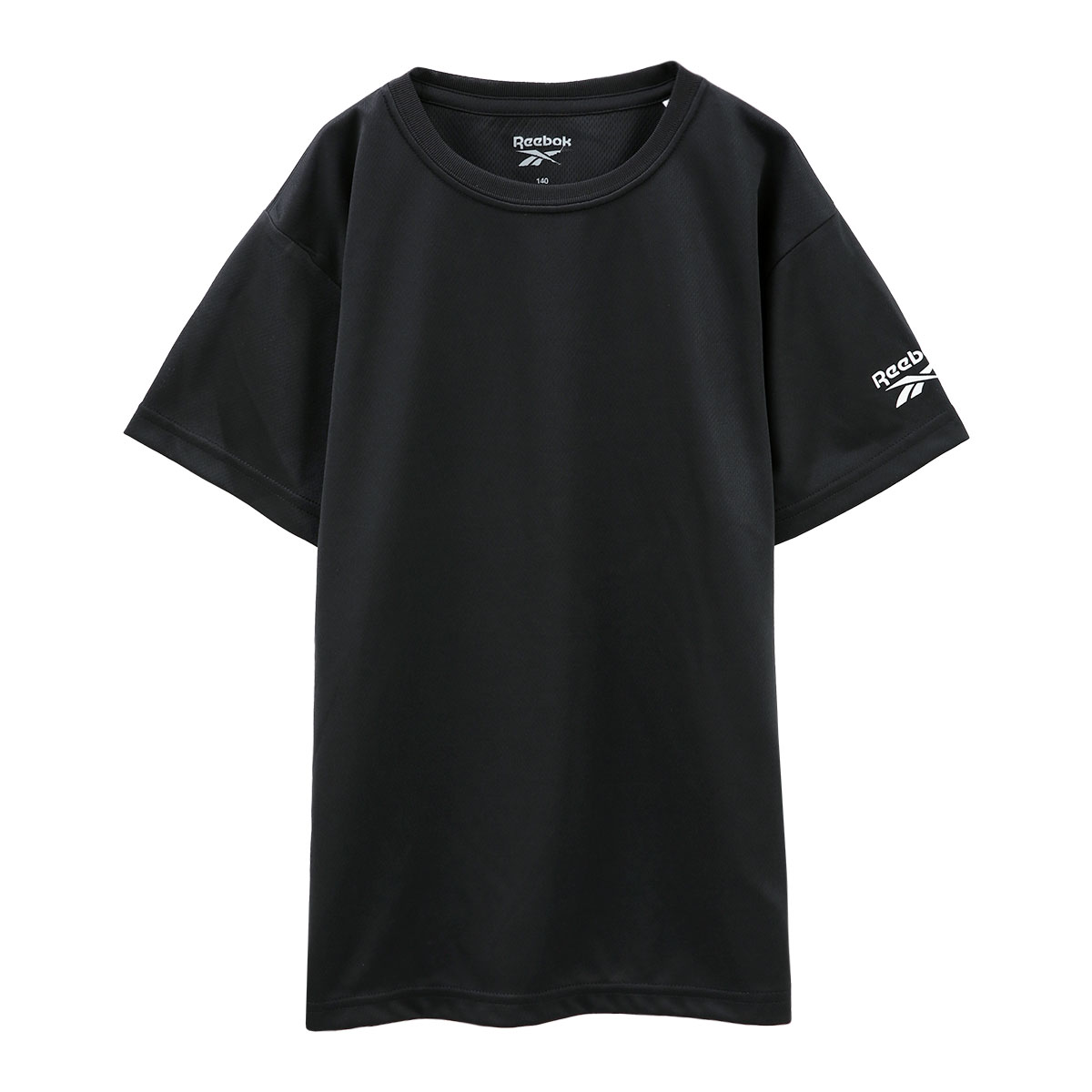リーボック Reebok ジュニア キッズ 男の子 Tシャツ クルーネック メッシュ 丸首 シャツ インナー(BK-ブラック-140)