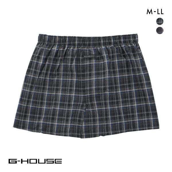 ジーハウス ハンモックサポーター 布帛 トランクス チェック柄 メンズ 前開き M L LL G-HOUSE