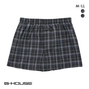 ジーハウス ハンモックサポーター 布帛 トランクス チェック柄 メンズ 前開き M L LL G-HOUSE