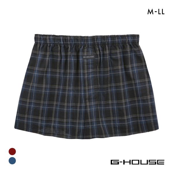 ジーハウス ハンモックサポーター 布帛 トランクス チェック柄 メンズ 前開き 大きいサイズ M L LL G-HOUSE