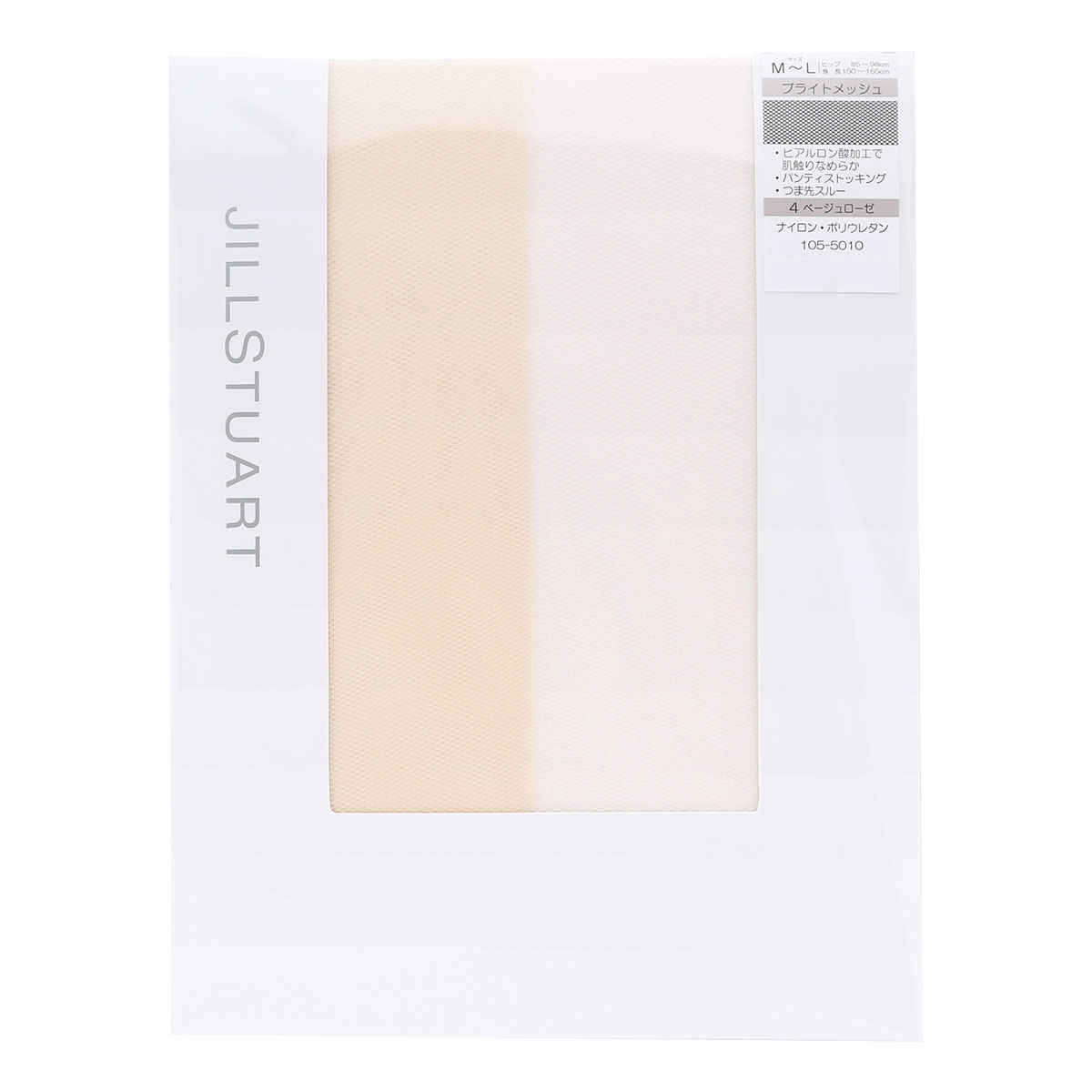 ジルスチュアート JILLSTUART ブライトメッシュ ストッキング 日本製 パンスト つま先スルー パンティストッキング パンスト(LBE-薄ベージュ-S-M)