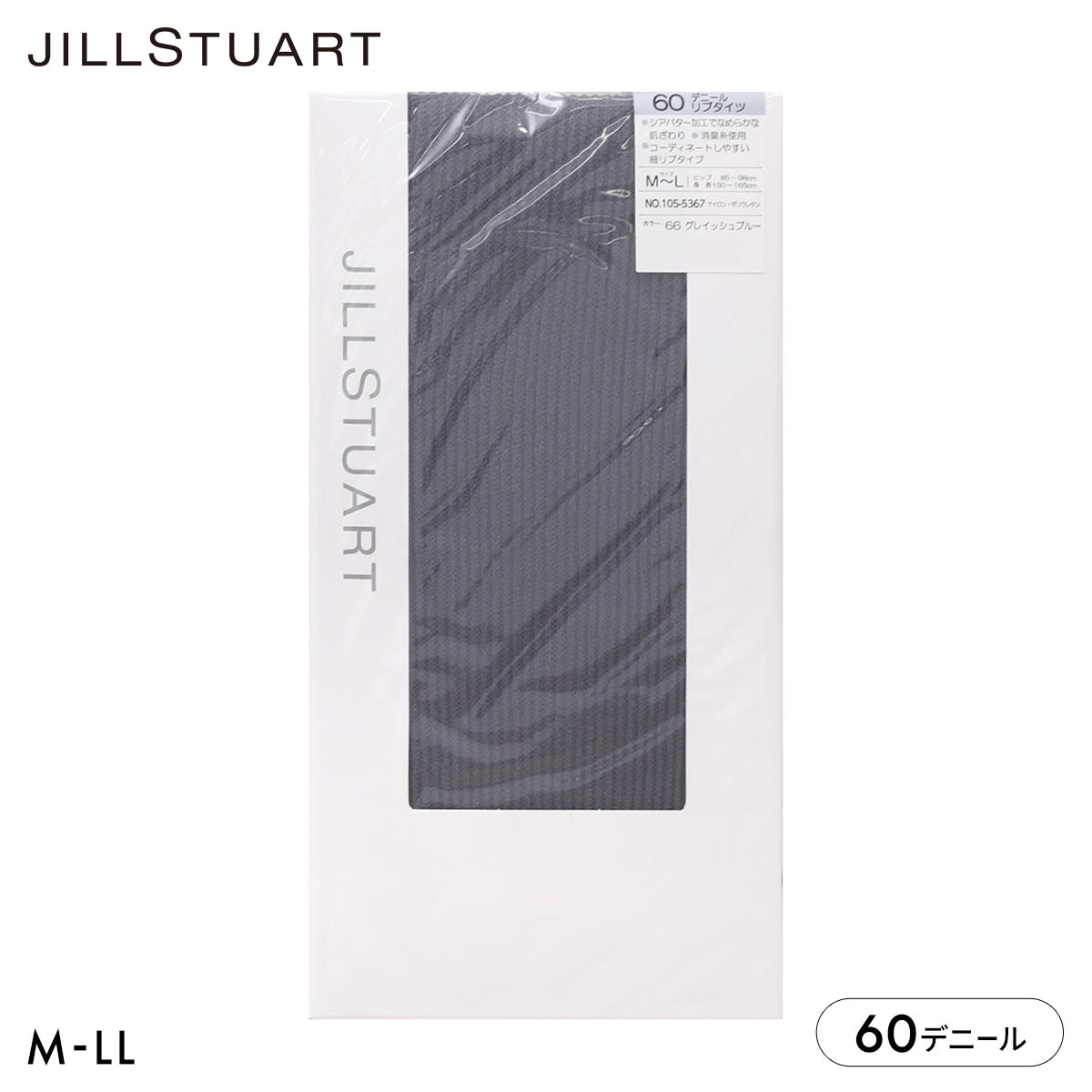 ジルスチュアート 60デニール リブタイツ レディース レッグウェア JILL STUART(BGY-ブルーグレー-M-L)