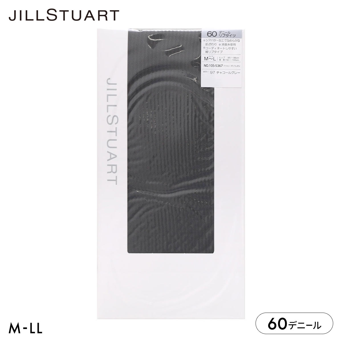 ジルスチュアート 60デニール リブタイツ レディース レッグウェア JILL STUART(CGY-チャコールグレー-M-L)