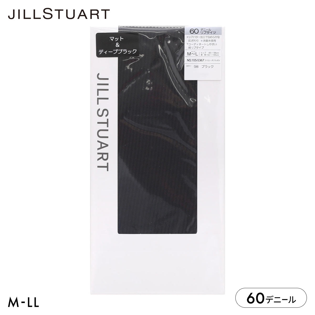 ジルスチュアート 60デニール リブタイツ レディース レッグウェア JILL STUART(BK-ブラック-M-L)
