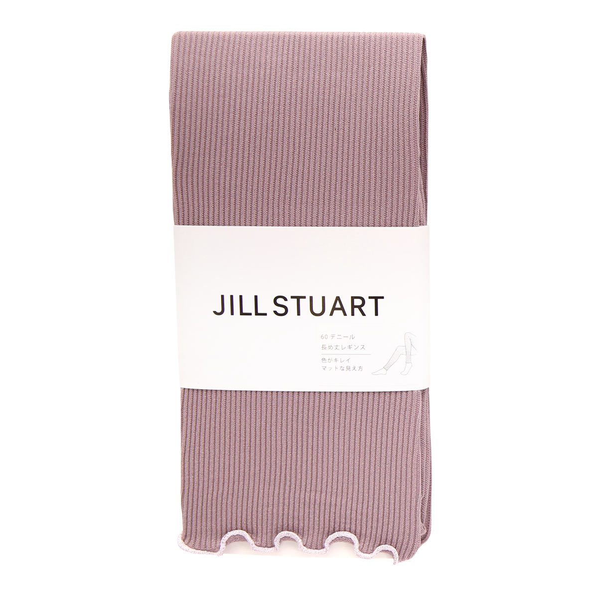 ジルスチュアート JILLSTUART 60デニール リブレギンス 長め丈 M-L L-LL リブ編み 12分丈 カラーレギンス レッグウェア 60D 冷え 冷房対策(MP-モーヴピンク-M-L)