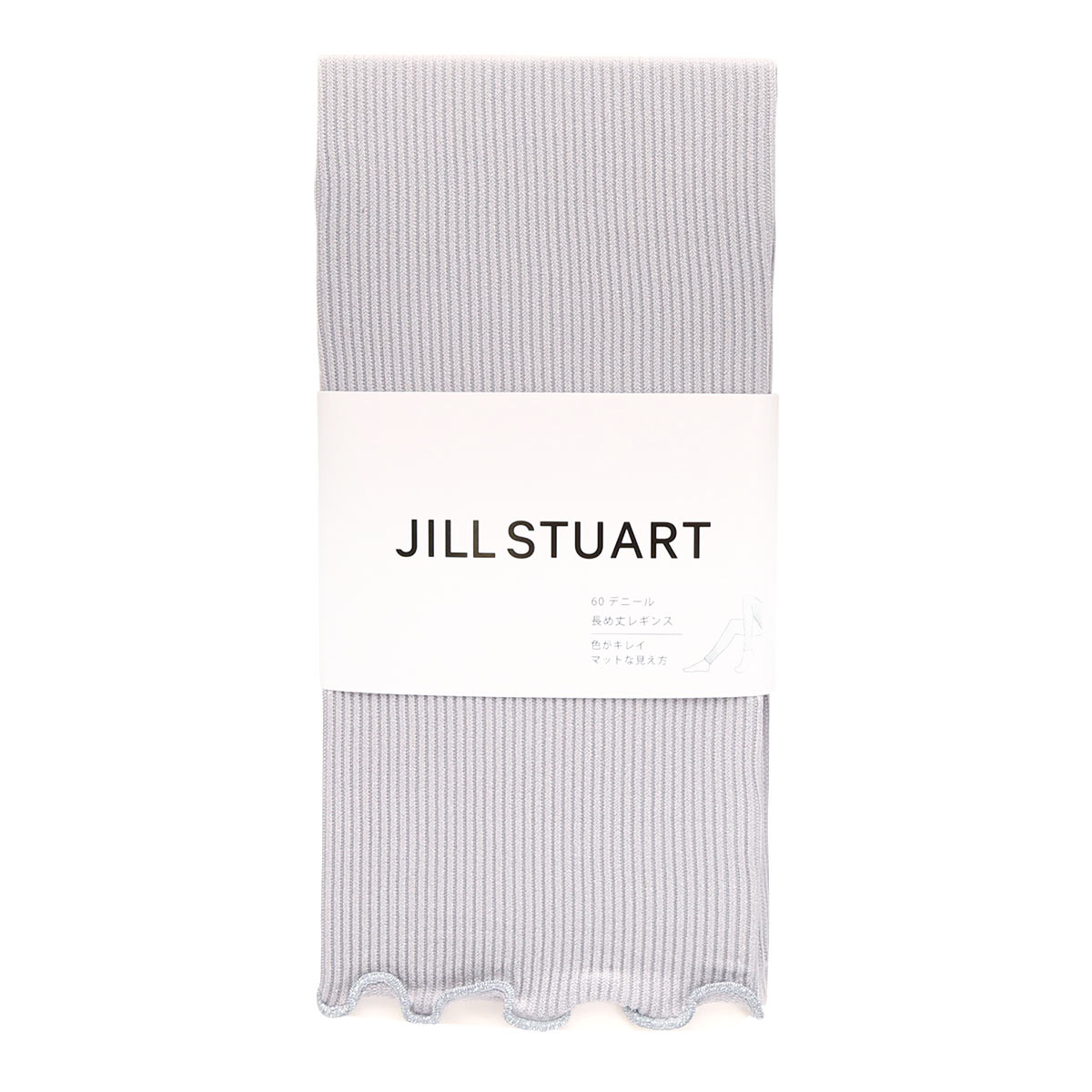 ジルスチュアート JILLSTUART 60デニール リブレギンス 長め丈 M-L L-LL リブ編み 12分丈 カラーレギンス レッグウェア 60D 冷え 冷房対策(GY-グレー-M-L)