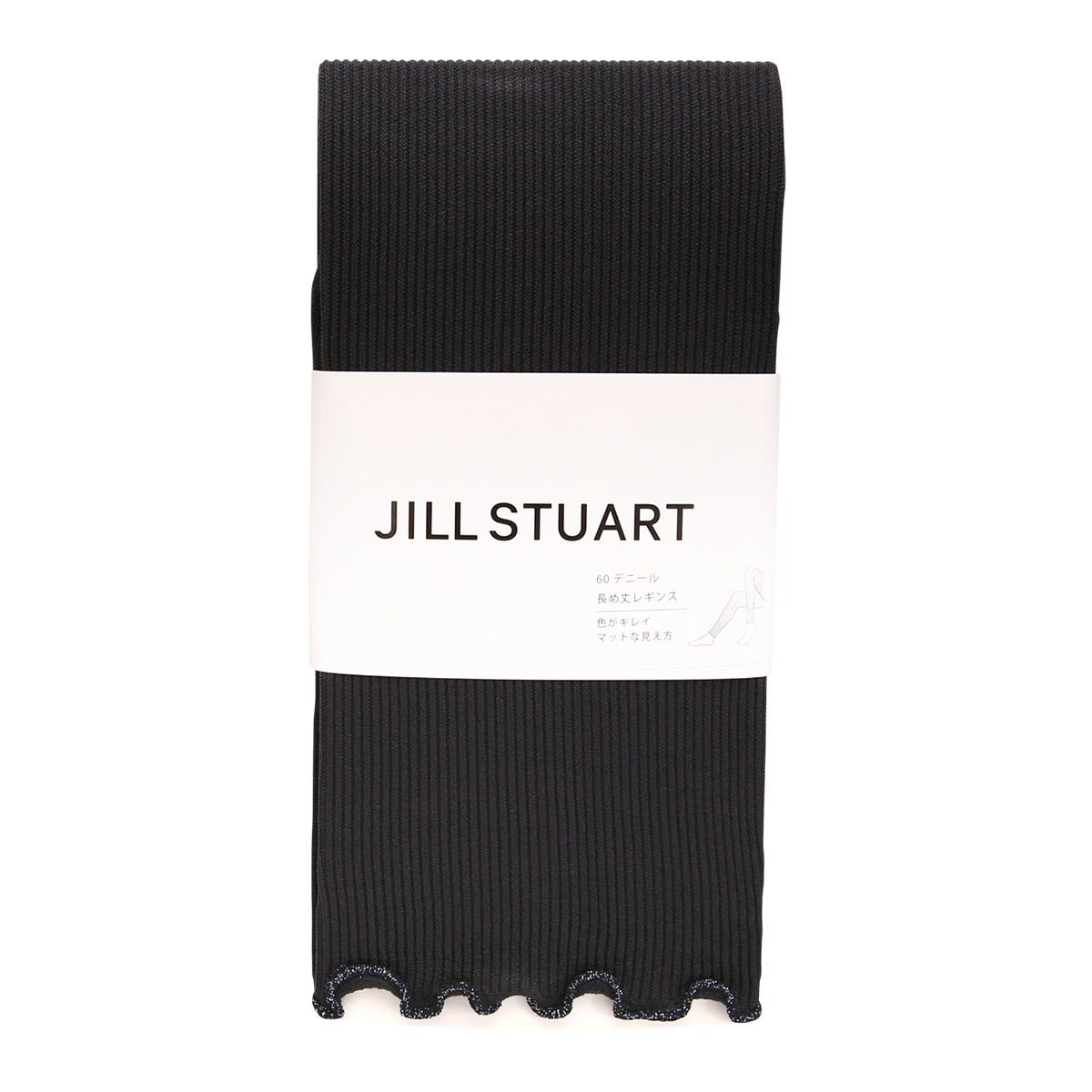 ジルスチュアート JILLSTUART 60デニール リブレギンス 長め丈 M-L L-LL リブ編み 12分丈 カラーレギンス レッグウェア 60D 冷え 冷房対策(CGY-チャコールグレー-M-L)