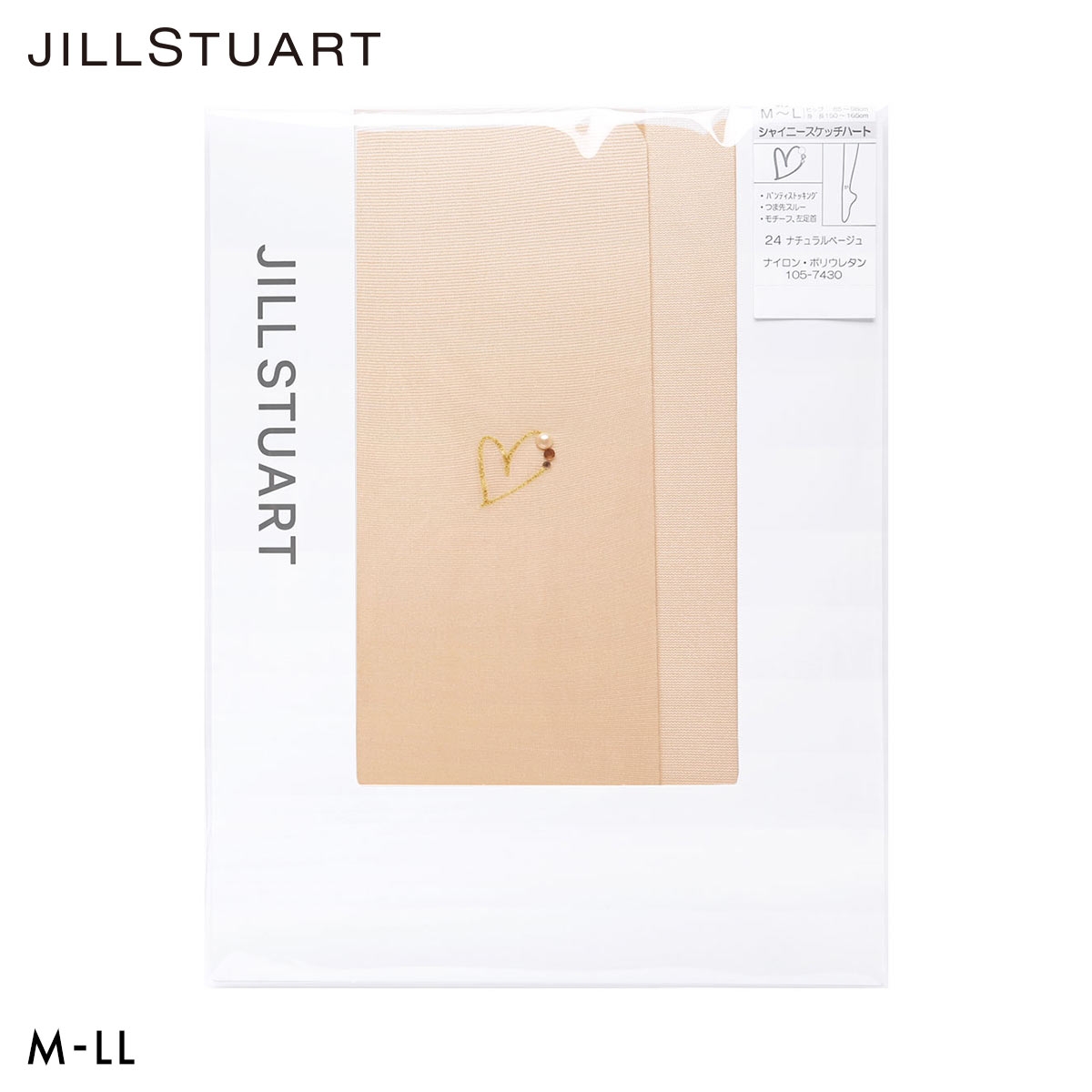 ジルスチュアート ハートモチーフ ストッキング レディース パンスト M-L L-LL 大きいサイズ JILL STUART(NA-ナチュラル-M-L)