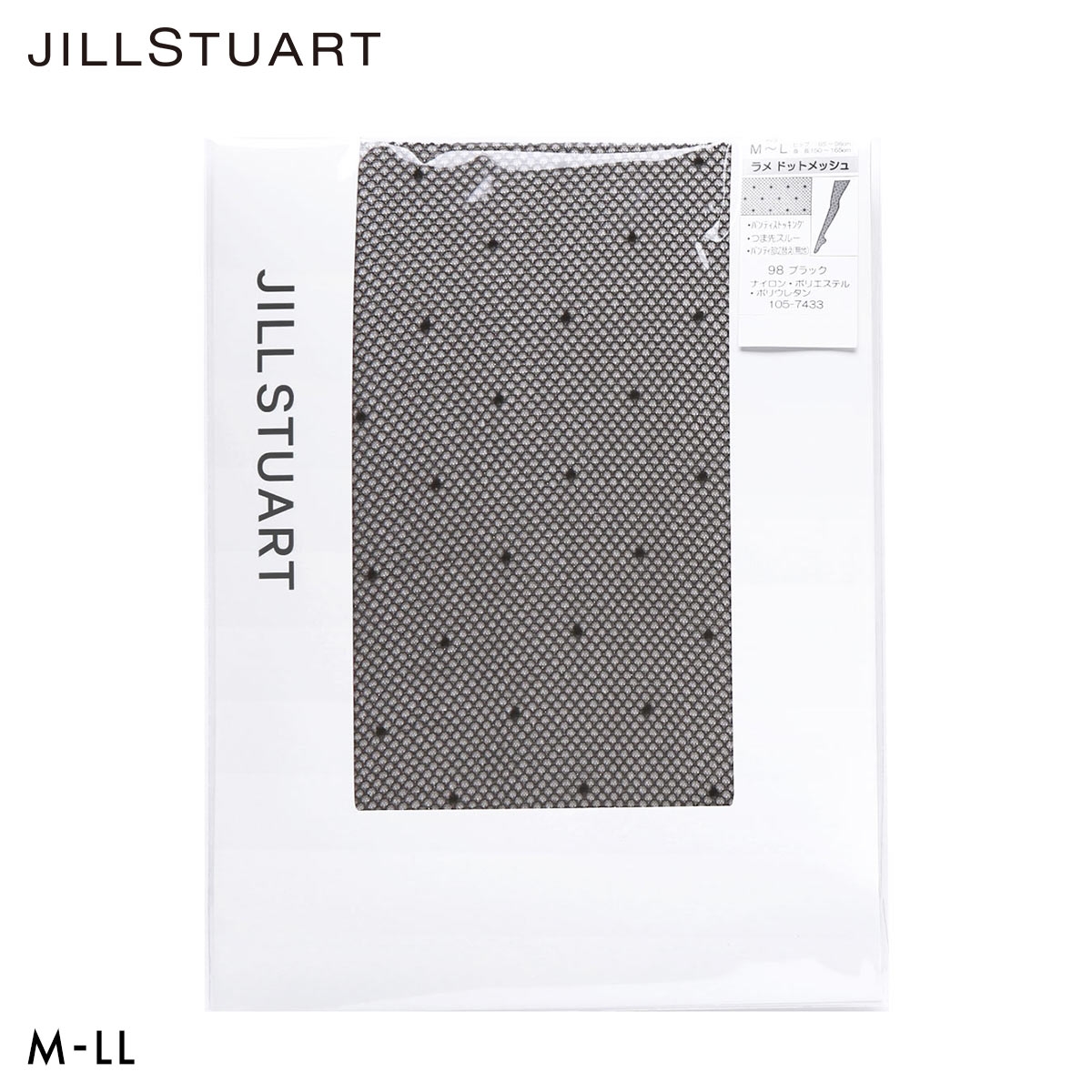 ジルスチュアート ラメドットメッシュ ストッキング レディース パンスト M-L L-LL JILL STUART(BK-ブラック-M-L)