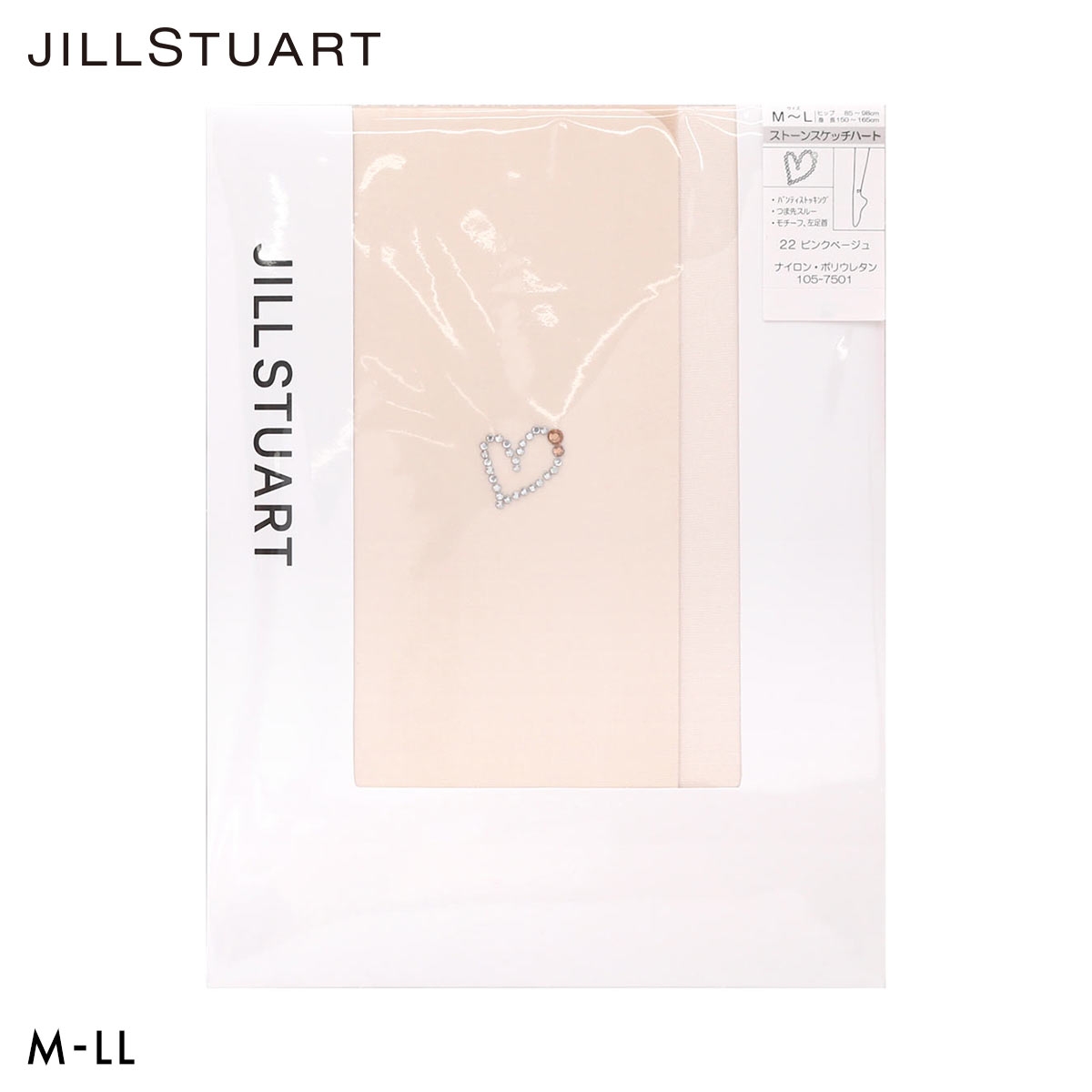 ジルスチュアート JILLSTUART　ストーンスケッチハート　ストッキング(PB-ピンクベージュ-M-L)
