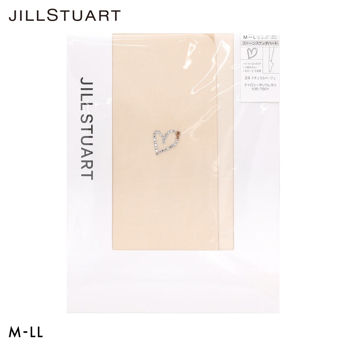 ジルスチュアート JILLSTUART　ストーンスケッチハート　ストッキング(NA-ナチュラル-M-L)