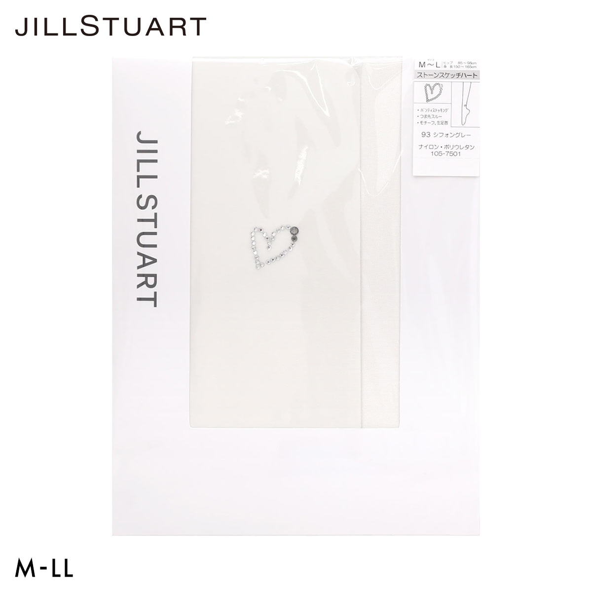ジルスチュアート JILLSTUART　ストーンスケッチハート　ストッキング(SL-シルバー-M-L)