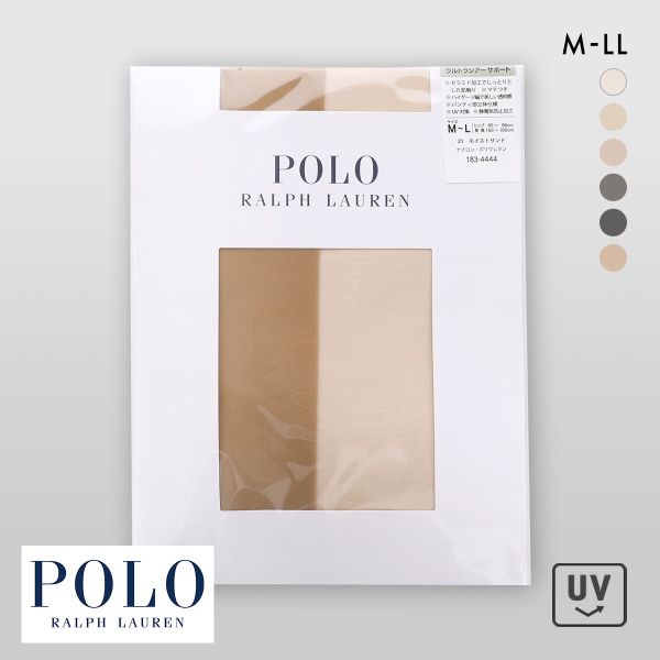 ポロ ラルフローレン POLO RALPH LAUREN ウルトラシアーサポート ストッキング M-L L-LL セラミド加工 UVカット加工 静電気防止 パンスト
