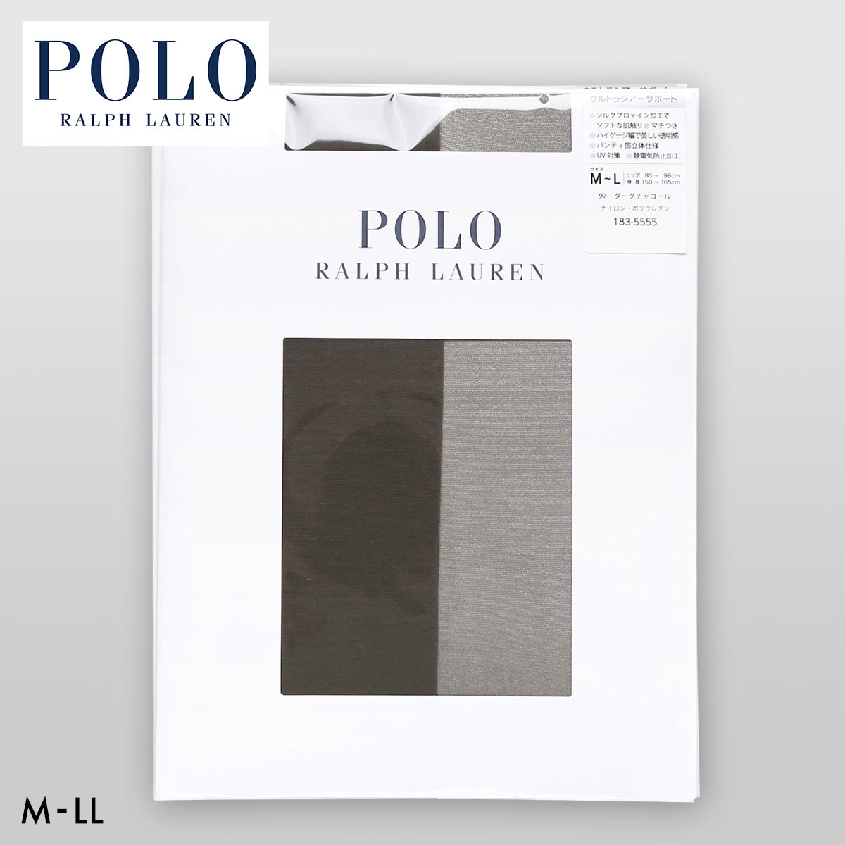 ポロ ラルフローレン ウルトラシアーサポート ストッキング 美しい透明感 M-L L-LL パンスト POLO RALPH LAUREN(CGY-チャコールグレー-M-L)
