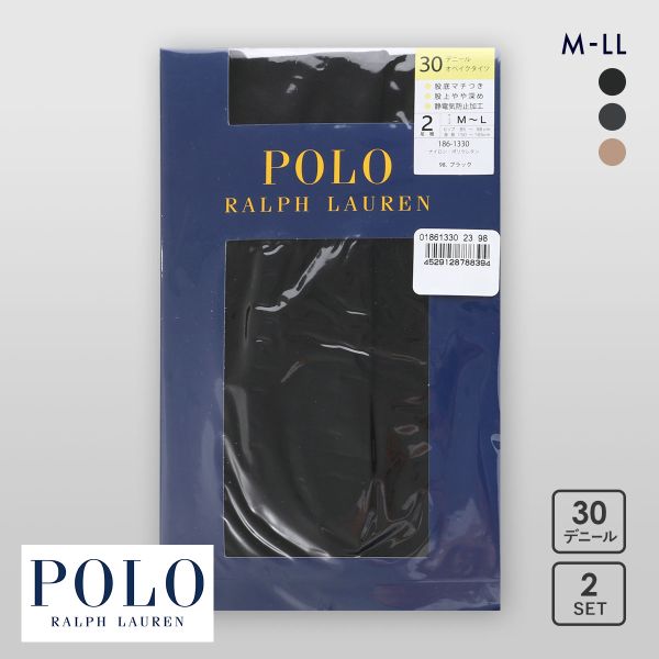 ポロ ラルフ ローレン 30デニール オペークタイツ 2足セット レディース M-L L-LL パンスト ストッキング POLO RALPH LAUREN