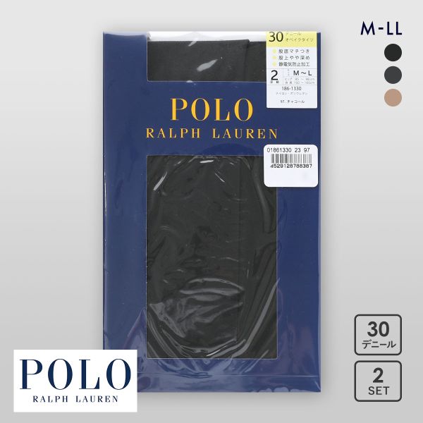 ポロ ラルフ ローレン 30デニール オペークタイツ 2足セット レディース M-L L-LL パンスト ストッキング POLO RALPH LAUREN