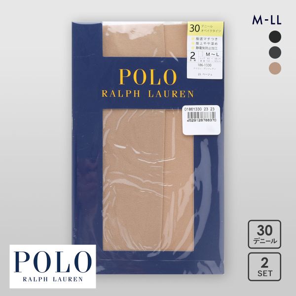 ポロ ラルフ ローレン 30デニール オペークタイツ 2足セット レディース M-L L-LL パンスト ストッキング POLO RALPH LAUREN
