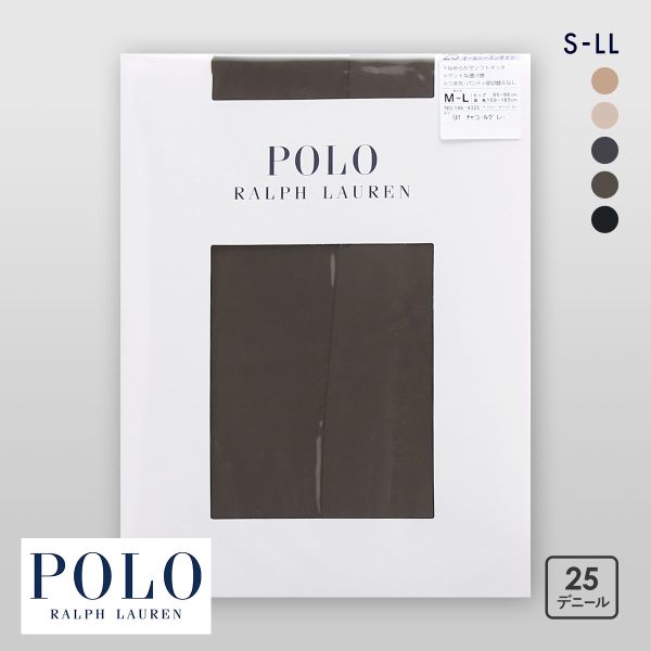 ポロ ラルフローレン 25デニール オールシーズンタイツ 日本製 S-L M-L L-LL 切り替えなし パンスト ストッキング POLO RALPH LAUREN