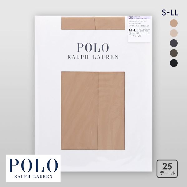 ポロ ラルフローレン 25デニール オールシーズンタイツ 日本製 S-L M-L L-LL 切り替えなし パンスト ストッキング POLO RALPH LAUREN