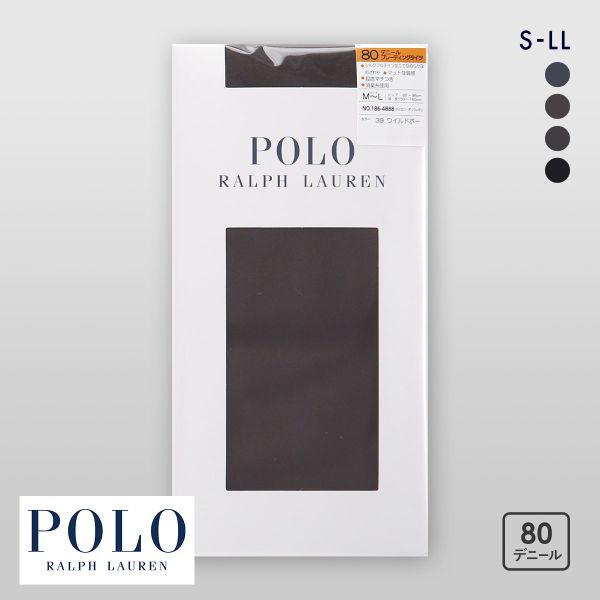 ポロ ラルフローレン 80デニール プレーティングタイツ S-M M-L L-LL シルクプロテイン加工 切り替えなし 消臭 POLO RALPH LAUREN
