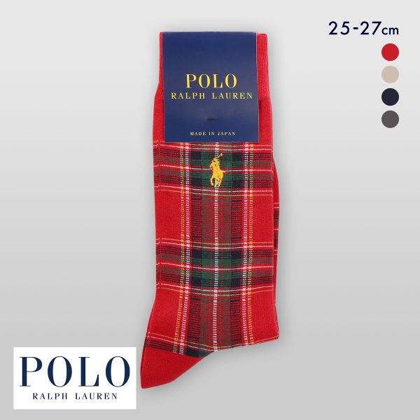 ポロ ラルフローレン TARTAN CHECK ソックス クルー丈 紳士靴下 メンズ カジュアル ギフト 25-27 POLO RALPH LAUREN