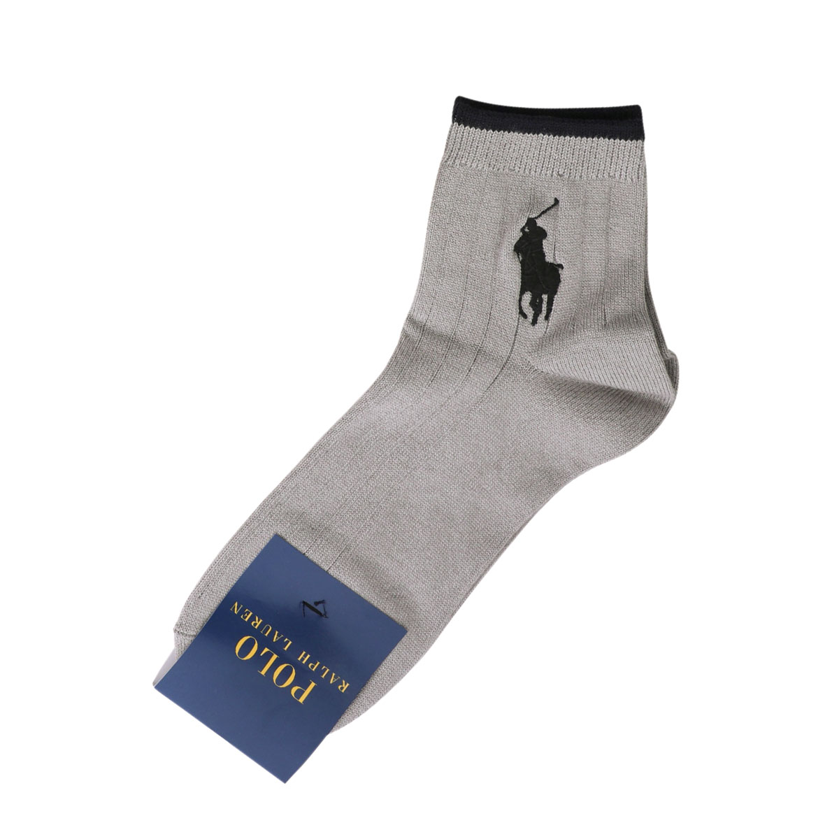 ポロ ラルフローレン POLO RALPH LAUREN ビッグポロ刺繍 定番ショートソックス 25-27 27-29 ショート丈 紳士 靴下 メンズ カジュアル(GY-グレー-25-27cm)