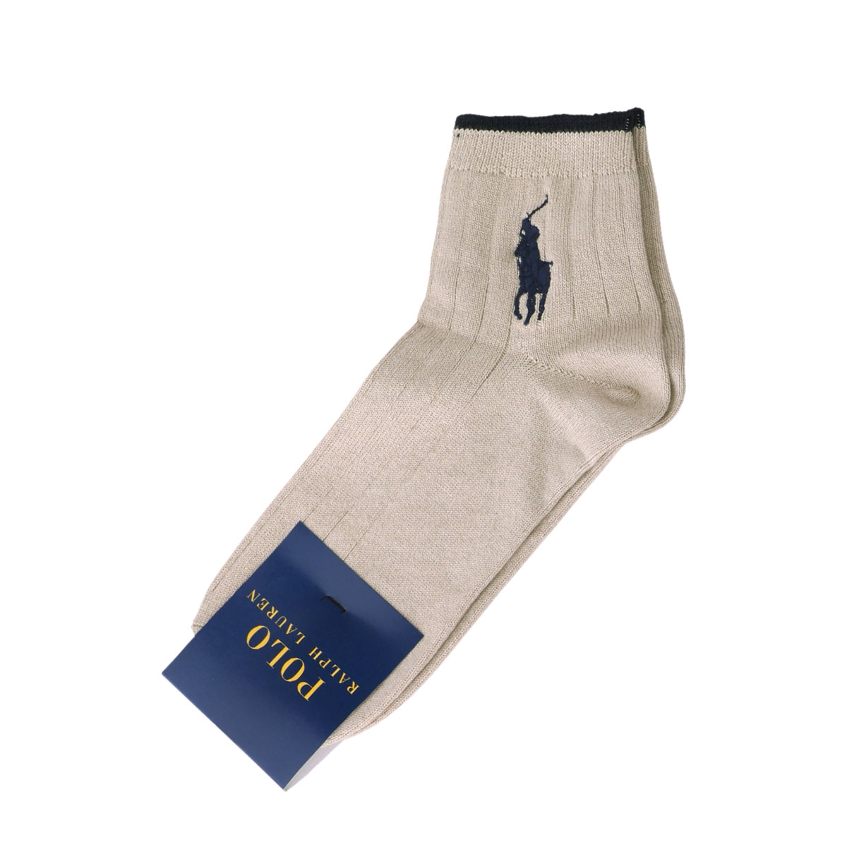 ポロ ラルフローレン POLO RALPH LAUREN ビッグポロ刺繍 定番ショートソックス 25-27 27-29 ショート丈 紳士 靴下 メンズ カジュアル(LBR-薄ブラウン-25-27cm)