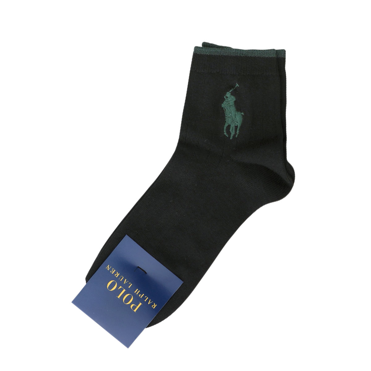 ポロ ラルフローレン POLO RALPH LAUREN ビッグポロ刺繍 定番ショートソックス 25-27 27-29 ショート丈 紳士 靴下 メンズ カジュアル(BK-ブラック-25-27cm)
