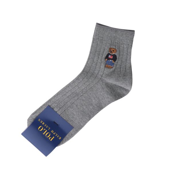 ポロ ラルフローレン POLO RALPH LAUREN ポロベア刺繍 定番リブソックス 25-27 27-29 ショート丈 紳士 靴下 メンズ カジュアル